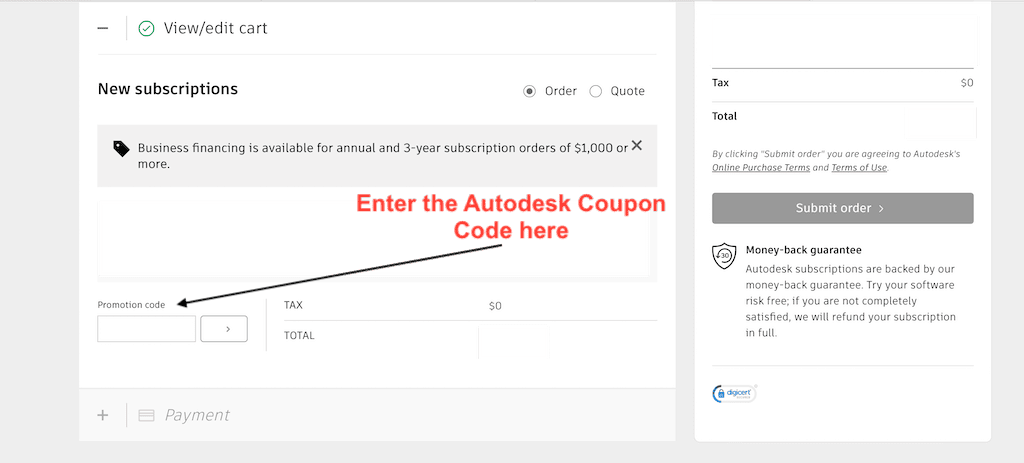 How to use an Autodesk Promotion Code