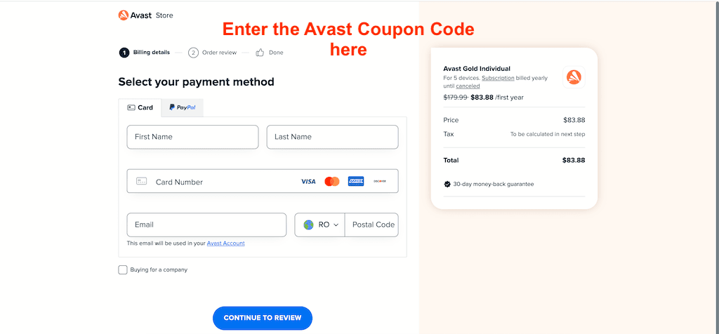 How to use an Avast Coupon Code