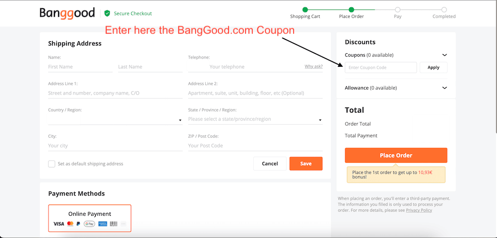How to use a Banggood Coupon Code