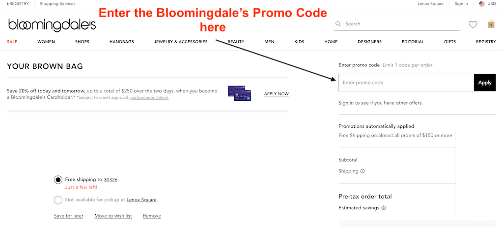 How to use a Bloomingdale's Promo Code