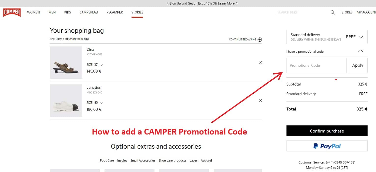 How to add a CAMPER Promotional Code