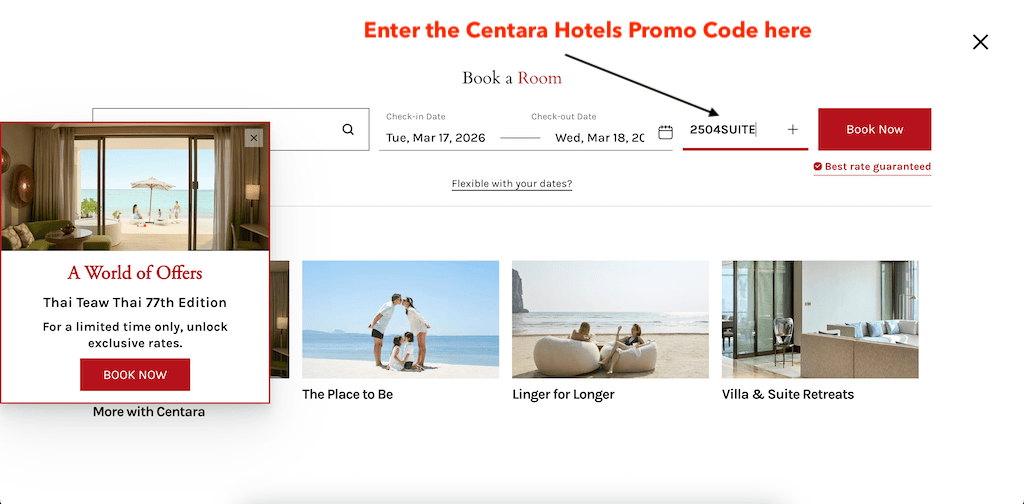How To Add a Centara Hotels & Resorts Promo Code