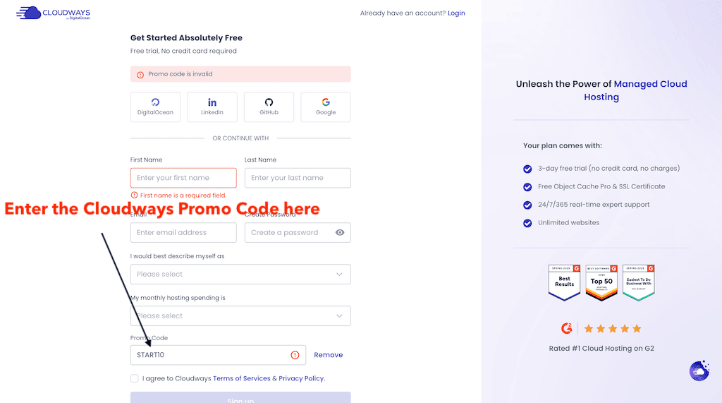 How To Add a Cloudways Promo Code