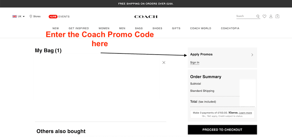 How to use a Coach.com Promo Code