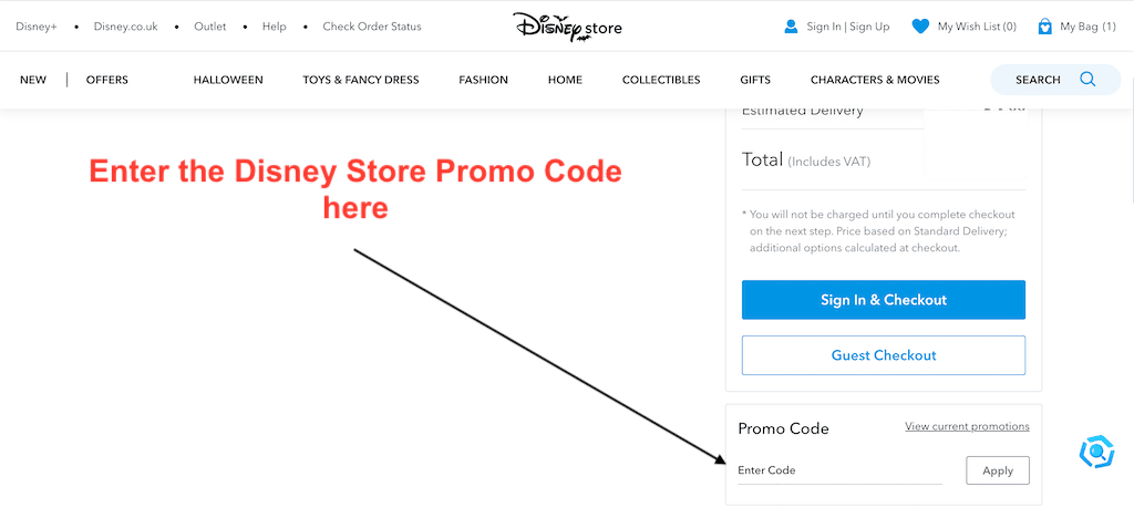 How to use a DisneyStore Promo Code