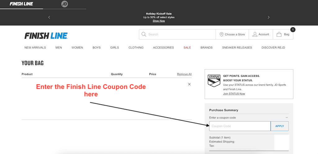 How to use a FinishLine Coupon Code