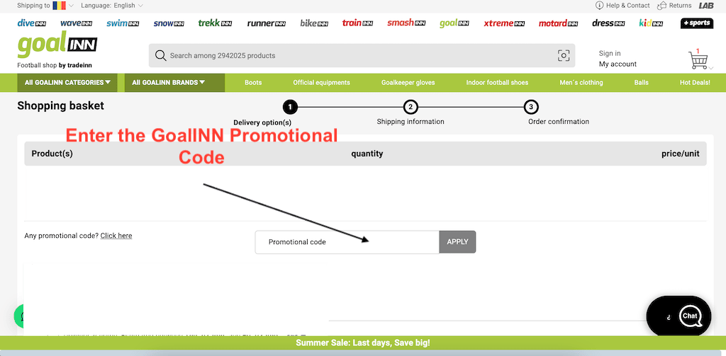 How to use a GoalINN Promotional Code