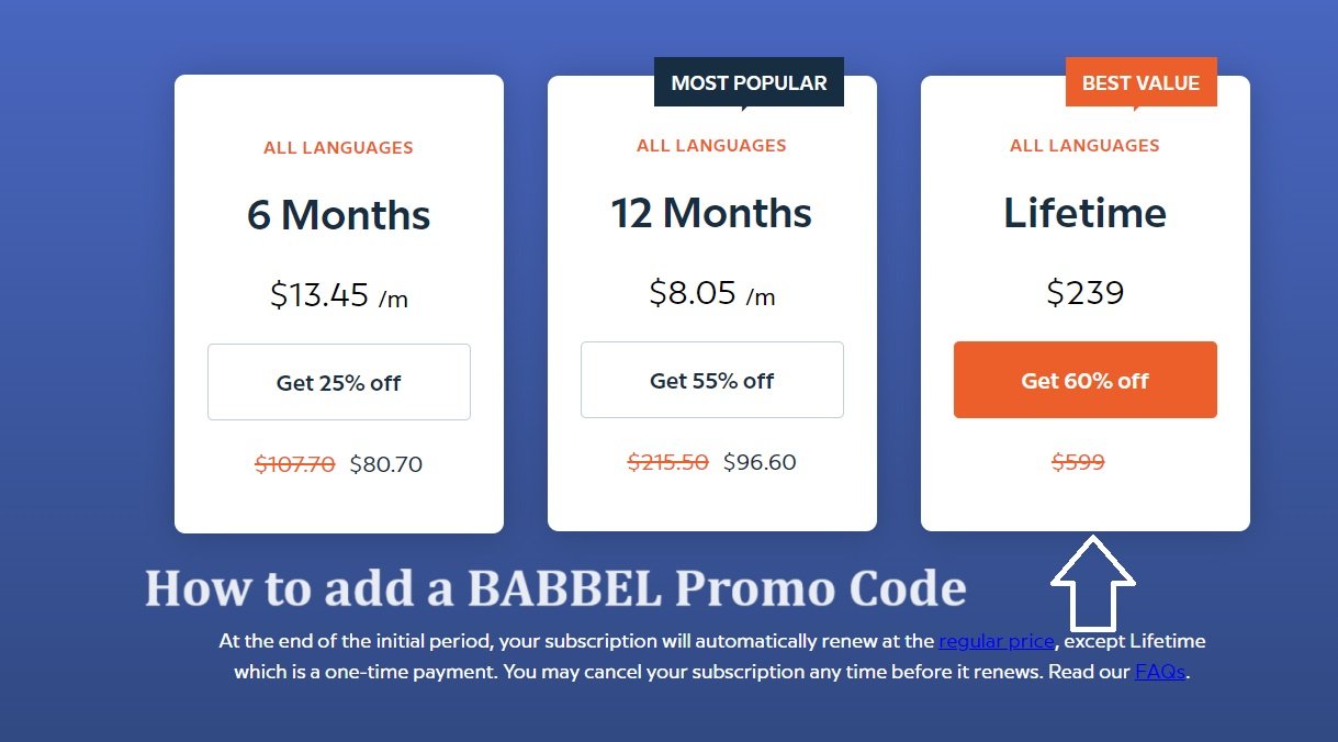 How to add a BABBEL Promo Code