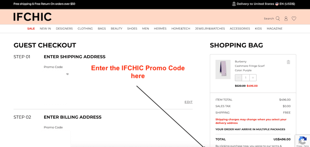 How to use an IFCHIC promotional code