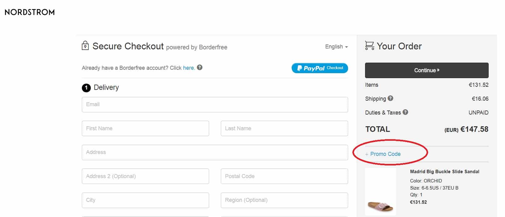 How to Add a NORDSTROM Promo Code