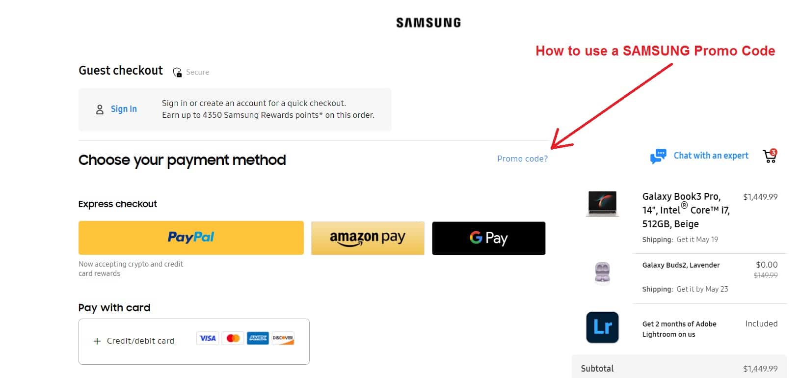 How To Add a Samsung Coupon Code