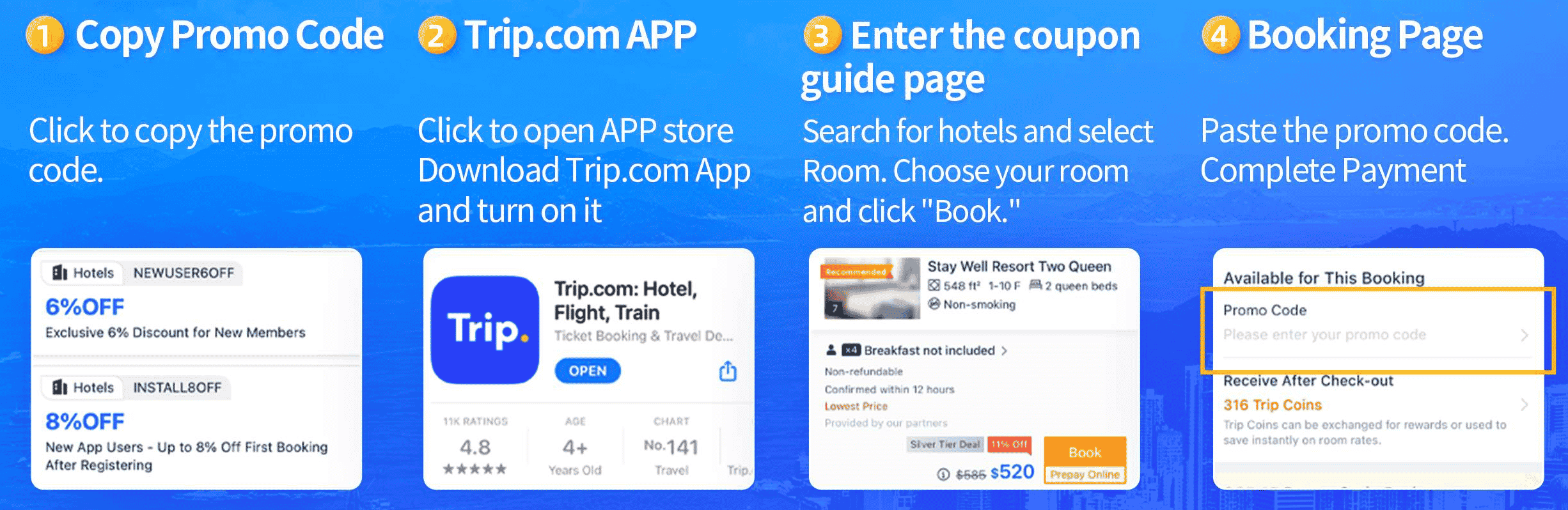 How to add a Trip.com coupon code