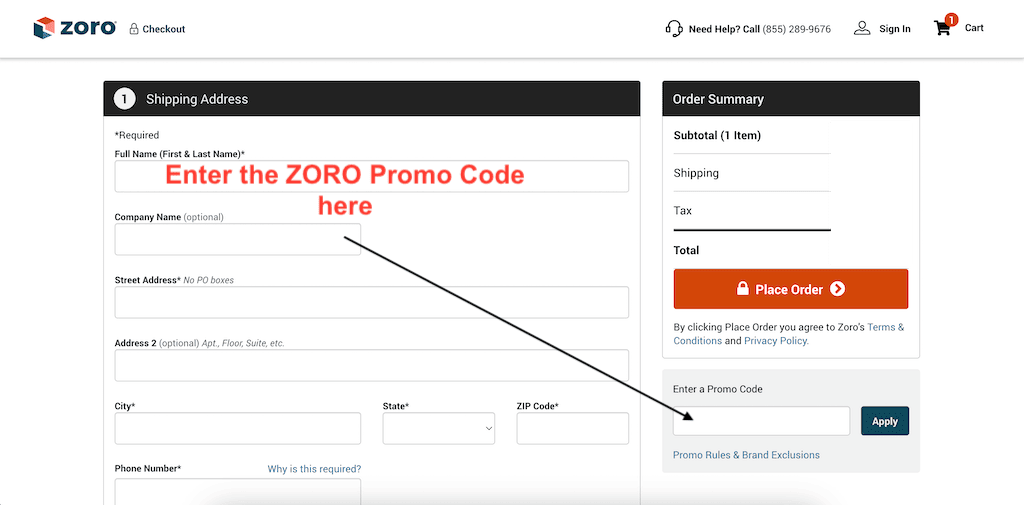 How to use a Zoro Promo Code